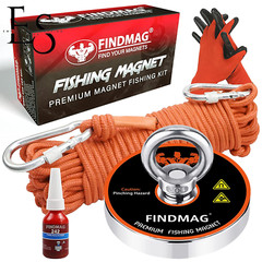 FINDMAG 1000 LBS Pulling Force Magnet Fishing Kit Fishing Magnets with Rope, Kit