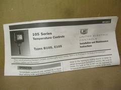New Open Box UE E105-2BSA Temperature Control 120-100F Range 150F Proof 52817PRX