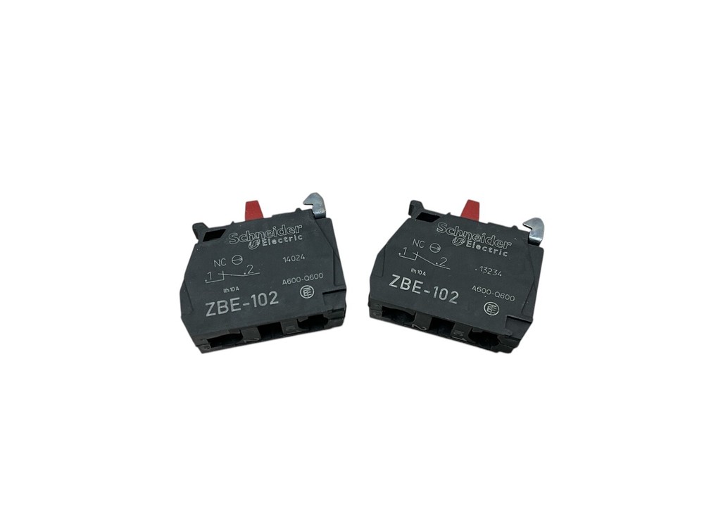 (LOT OF 2) ZBE-102 Single contact block silver alloy screw clamp terminal 1NC