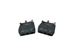 (LOT OF 2) ZBE-102 Single contact block silver alloy screw clamp terminal 1NC