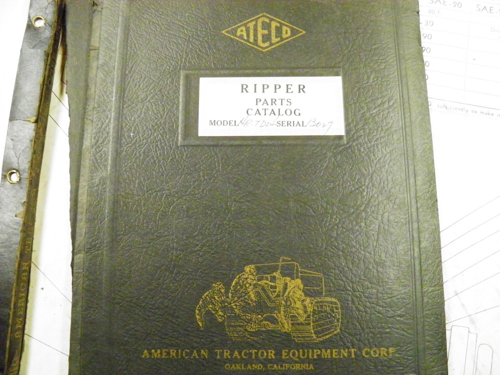 AMERICAN TRACTOR EQUIPMENT ATECHE TD24 RIPPER PARTS SERVICE CATALOG TD24