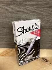 Sharpie Metallic Permanent Markers, Fine Point, Silver, 12 Count New