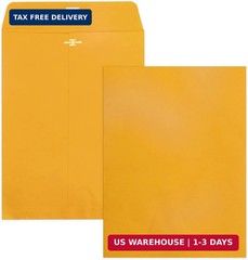 20 Pack Clasp Envelopes 9 x 12, 100 GSM Heavy Paper, Goefun Large Yellow Manilla