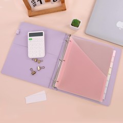 Pastel Binder Dividers with Tabs and Pockets – Soft Plastic Dividers for 3 Ri…