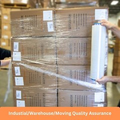 18″ x 1100 FT 60 Gauge 4 Rolls Pallet Wrap Stretch Film Hand Shrink Wrap Clear