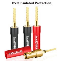 Flex Pin Banana Plugs Connector (6 Pairs, 12 Pcs), 2MM Braided, 24K Gold-Plat…