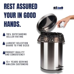 Plasticplace 12-16 Gallon High Density Trash Bags – Black, Case of 1000 Bags