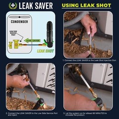 Leak Saver Direct Inject Refrigerant Leak Sealer for HVAC and Automotive Systems