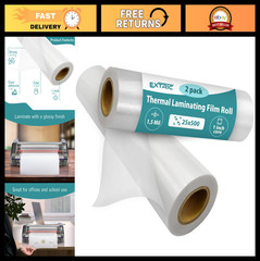 Thermal Laminating Film Roll 2 Pack, 25″x500″, 1.5 Mil, Easy Load, Durable Prote