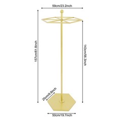 Clothing Display Rack, 360° Rotating, Carbon Steel, 50 lbs Capacity, 56.3 Inch