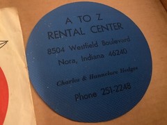 Vintage A to K RENTAL Rubber Mystic Grip Disc WESTFIELD BLVD NORA INDIANAPOLIS