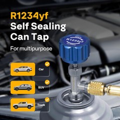 R1234yf Self Sealing Can Tap Valve w/ Tank Adapter for 1/4″ and 1/2″ AC Charging