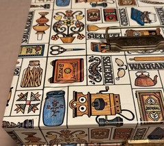 Retro 70s Ballonoff Metal Tin Home Porta File Box w/ Key 12-1/2 x 10 x 6–1/2 Vtg