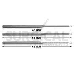 3 Pcs Billeau Ear Pick Ear Loop Curette Set Stainless Steel German Grade