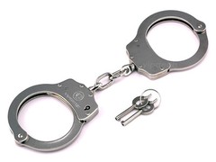 VIPERTEK Handcuffs Professional Double Lock Metal Steel Police Security SILVER