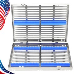 10 DENTAL SURGICAL AUTOCLAVE STERILIZATION CASSETTE BOX FOR 20 INSTRUMENTS