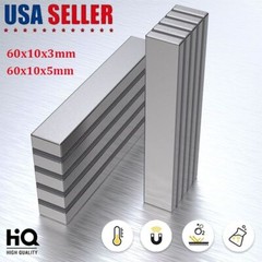 N52 1-20PCS 60x10x5MM Neodymium Block Magnet Super Strong Rare Earth Magnets NEW