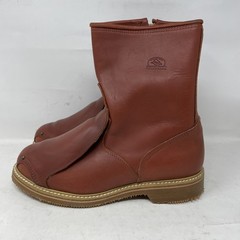 Carolina Women’s Brown 8″ Met Pull/Zip 517 Real Steel Toe Work Boots Size 8.5 M