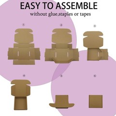 7x7x2 inches Boxes Set of 25, Brown Corrugated Mailing Cardboard Literature M…