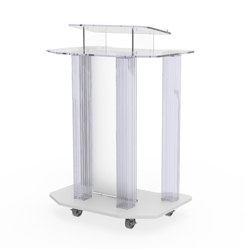 Returned Item Acrylic Podium Wood Pulpit Large Lecterm for Church School Confere