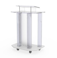 Returned Item Acrylic Podium Wood Pulpit Large Lecterm for Church School Confere