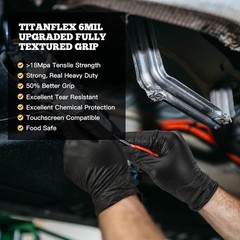 Durable 6 Mil Black Nitrile Disposable Gloves | Powder-Free, Waterproof, 100ct