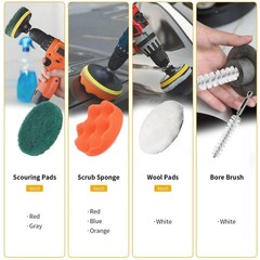 ETOUPA 22 Pcs Drill Attachments Set, Scrub Pads & Sponge & Wire Colorful
