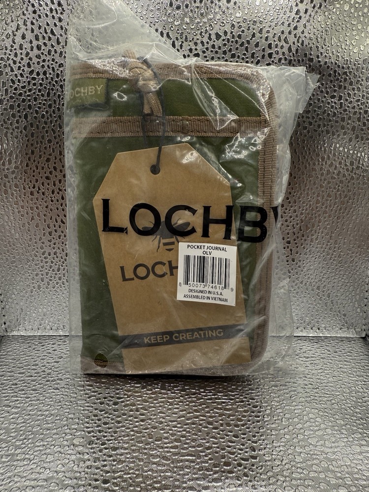 LOCHBY Pocket Journal Olive Green |Notebook Cover | Water Resistant Waxed Canvas