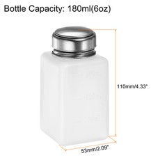 3pcs Solvent Alcohol Dispensers 180ml Push Down Liquid Dispenser Pump White