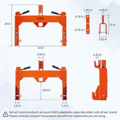 3-Point Quick Hitch Adapter for Category 1 Steel Attachment Tractor 3000 LBS