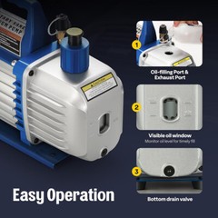 3/4HP 7.2CFM 110V 2Stage HVAC AC Vacuum Pump Air Conditioning w/ 2 Oil Bottles