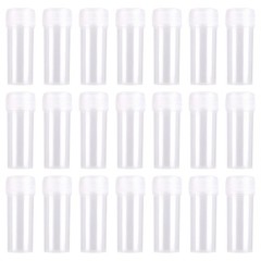 100 PCS 5ml Mini Plastic Sample Bottles Clear Storage Vials Screw Caps Tube