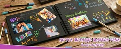 30 Colors Metallic Marker Pens, Dual Tip Acrylic Paint Pens for Scrapbook Black