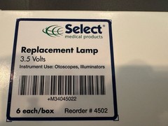 Select Medical-Medical Use Otoscope Replacement Bulb 4502 6 per Box 3.5 Volts