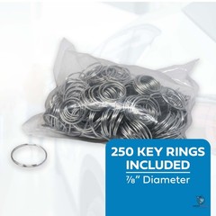 Car Dealer Key Tags (Laminated Self-Protecting) (250 Tags w/ Metal Rings)