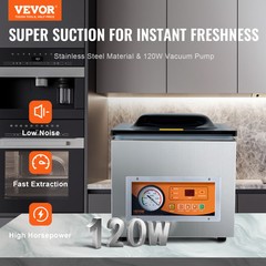 VEVOR Chamber Vacuum Sealer Commercial Vacuum Sealing Bag Packing Machine 260W