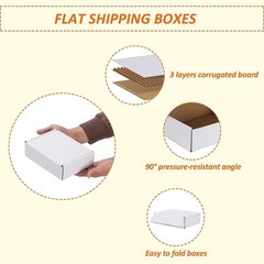 Small Shipping Boxes Set of 50 – 7x5x2 White Corrugated Cardboard Mailers