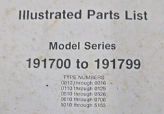 Briggs & Stratton Illustrated Engine Parts List Models 191700 To 191799