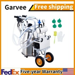 ✅Cow Milking Machine Portable 25 L/6.6 gal Automatic Pulsation Vacuum Milker