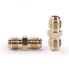 U.S. Solid 2pcs Brass Pipe Fitting Male Tube Coupler, 1/4″ Flare x 1/4″ Flare