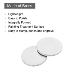 Stamping Blank Brass Round DIY Crafts Tags Silver, 20mm/0.8″, Pack of 12