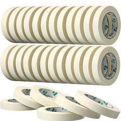 25 Rolls Beige Masking Tape Bulk 3/4 Inch X 55 Yards, General Purpose Painter Ta