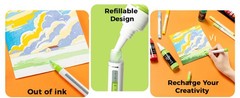 Acrylic Paint Markers Refillable 36 Colors Acrylic Markers High Opacity Paint