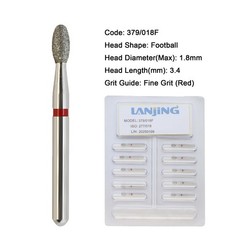 Dental Diamond Burs FG Egg Football Fine Coarse High Speed Friction Grip 379 368