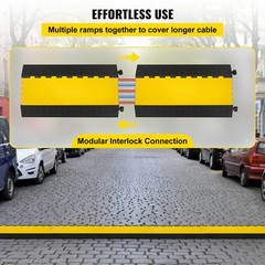 VEVOR Modular Rubber 5-Cable Electrical Snake Cover Protector Ramp Track