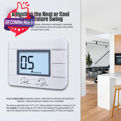 White Non-Programmable Home Thermostat 2 Heat 2 Cool Multistage