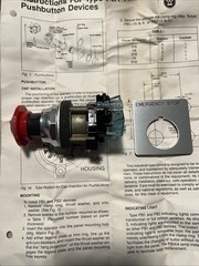 NOS Westinghouse PB1 30mm Red Mushroom Momentary Stop Pushbutton PB1B NC