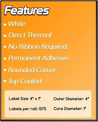Zebra Compatible 4″ x 1″ Direct Thermal Address Postage Barcode Label,1375 Label