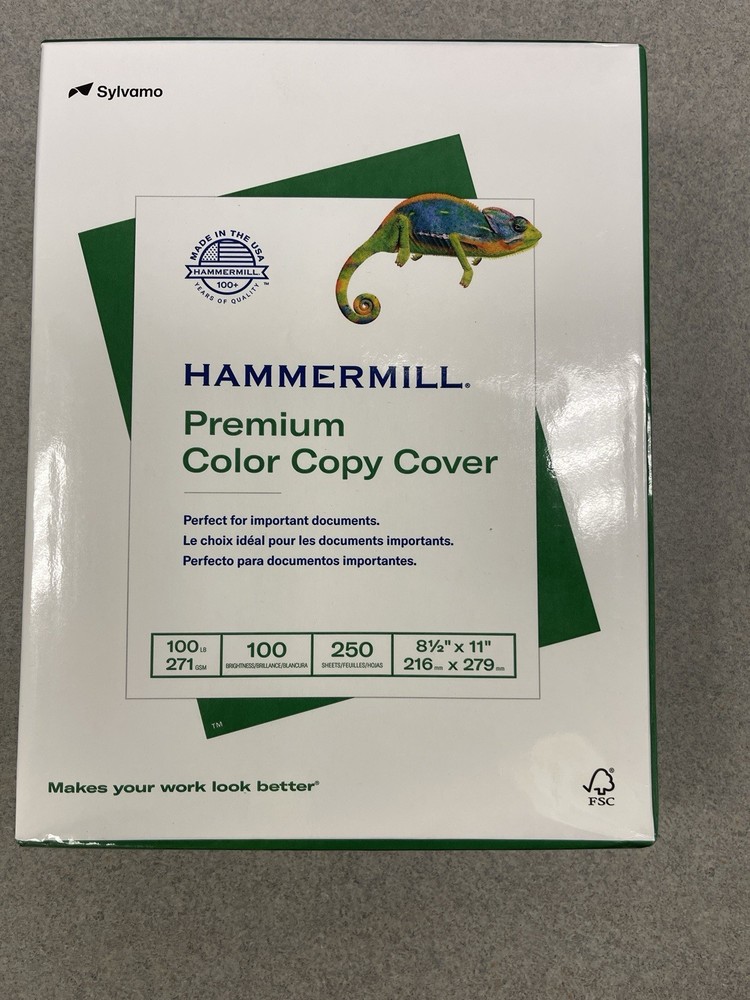 Hammermill Premium Color Copy Cover 100# Paper 250 Sheets 8.5×11 Cardstock 100lb