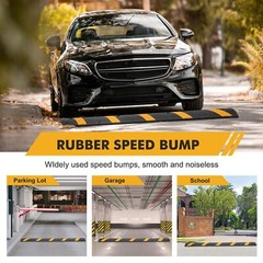 2PC 6FT Rubber Speed Bump,25000 lbs Load Capacity Cable Protector Ramp 2-Channel